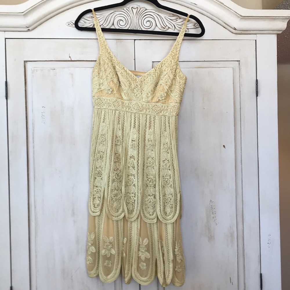 Beautiful scalloped yellow/gold dress